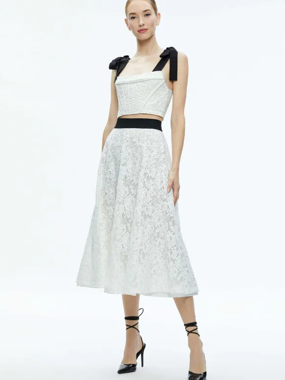 Earla Lace Midi Skirt | Alice and Olivia Sale