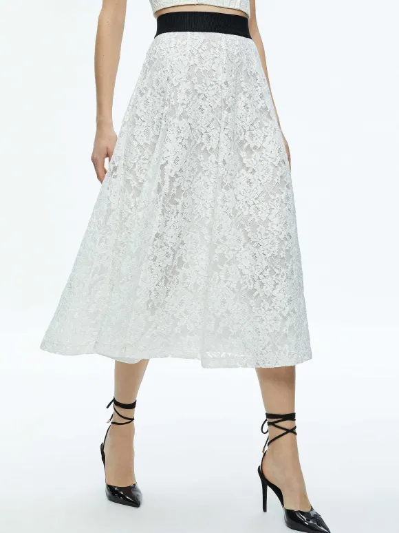 Earla Lace Midi Skirt | Alice and Olivia Sale