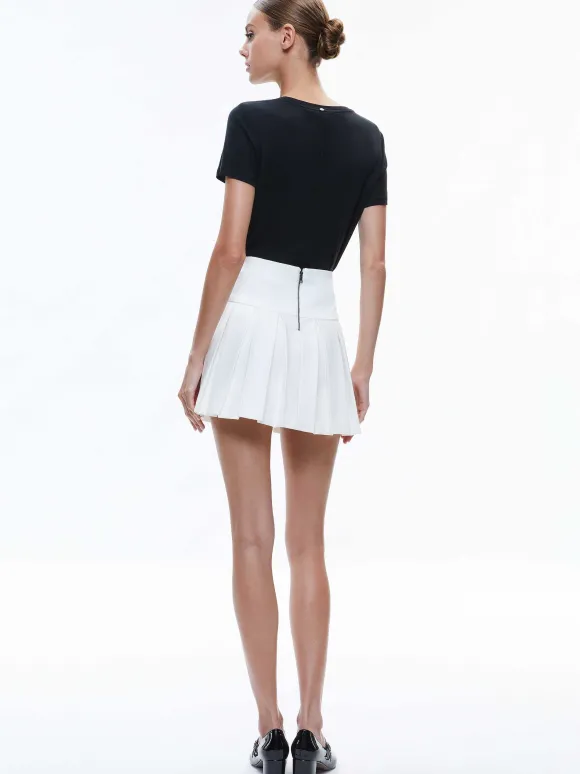Emilie Box Pleat Mini Skirt | Alice and Olivia Store