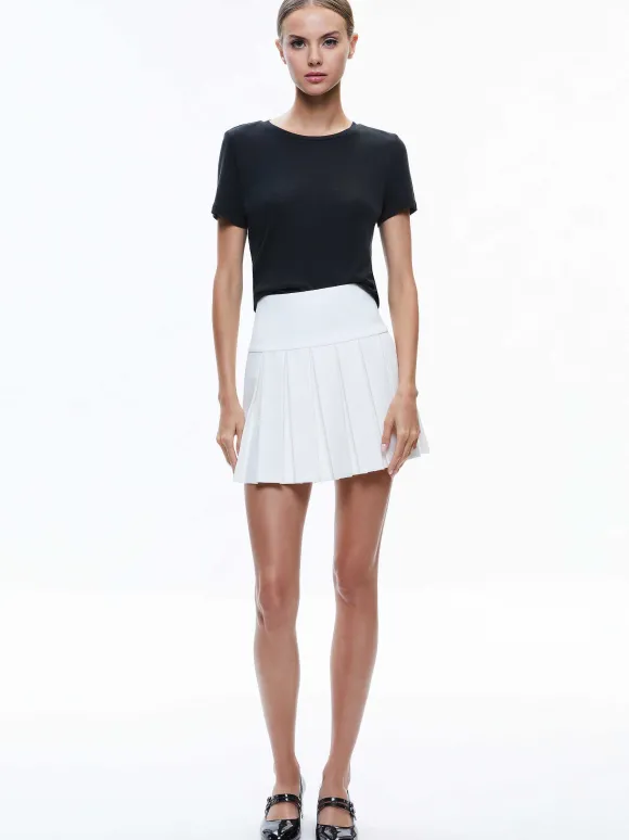 Emilie Box Pleat Mini Skirt | Alice and Olivia Store