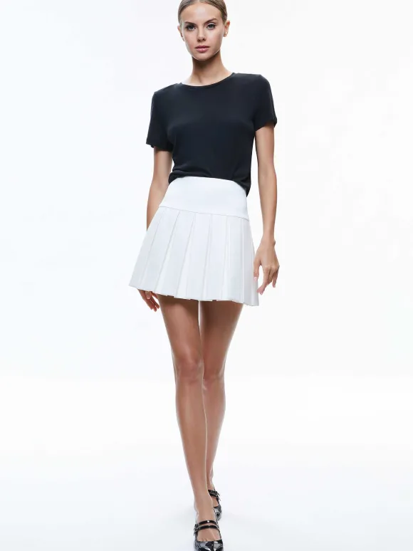 Emilie Box Pleat Mini Skirt | Alice and Olivia Store