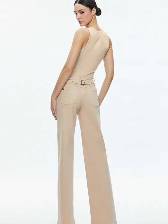 Ernie Low Rise Buckle Back Jean | Alice and Olivia Shop