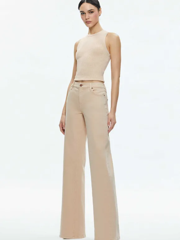 Ernie Low Rise Buckle Back Jean | Alice and Olivia Shop