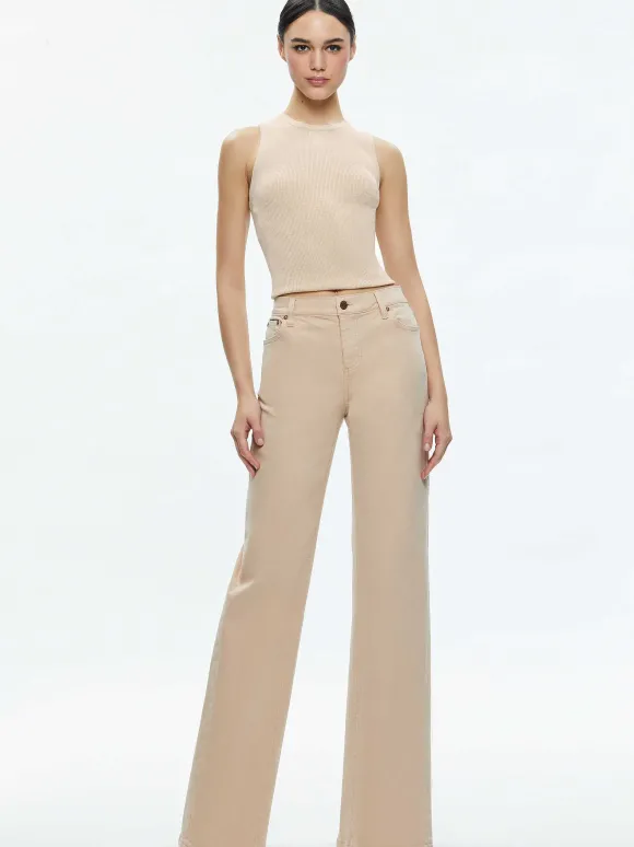 Ernie Low Rise Buckle Back Jean | Alice and Olivia Shop