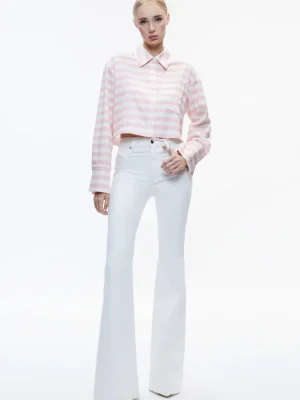Finely Cropped Oversized Button Down Shirt | Alice and Olivia Store