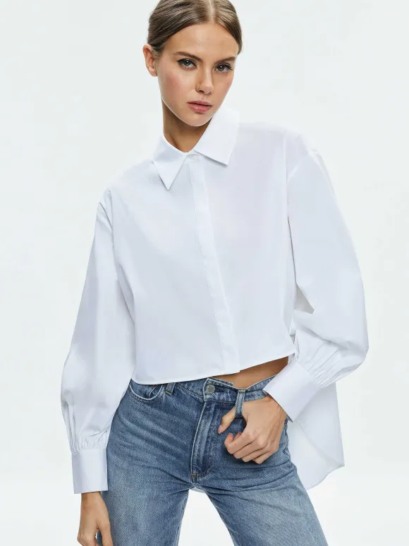 Finely High-Low Blouse | Alice and Olivia Cheap