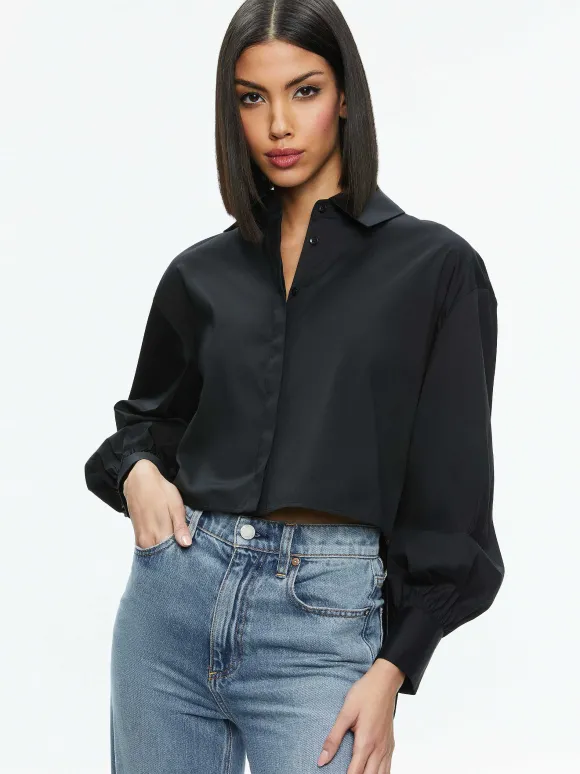 Finely High-Low Blouse | Alice and Olivia Sale