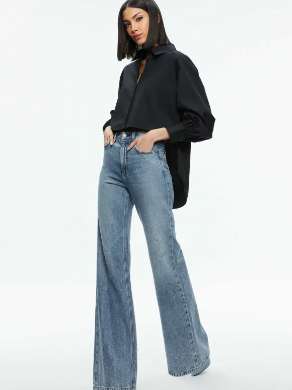 Finely High-Low Blouse | Alice and Olivia Sale