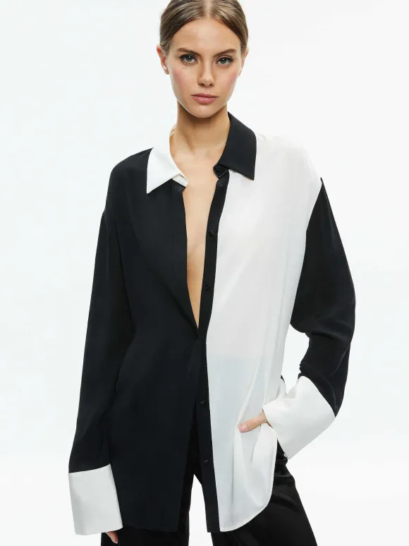 Finely Oversized Button Down Shirt | Alice and Olivia Hot