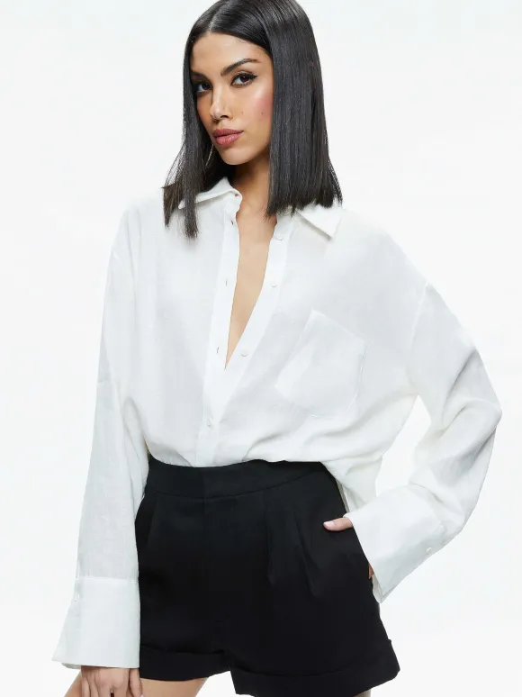 Finely Oversized Button Down Shirt | Alice and Olivia Cheap