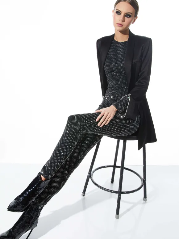 Freddie Crewneck Embellished Catsuit | Alice and Olivia Best Sale