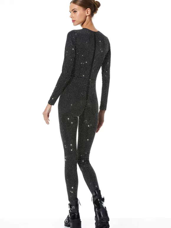 Freddie Crewneck Embellished Catsuit | Alice and Olivia Best Sale