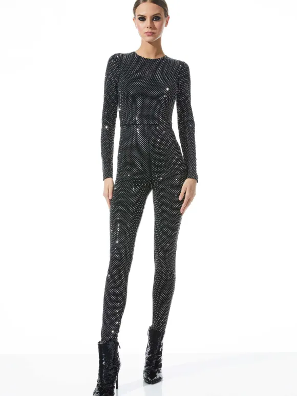 Freddie Crewneck Embellished Catsuit | Alice and Olivia Best Sale
