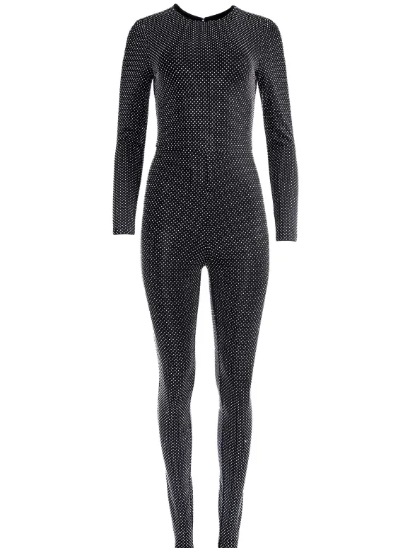 Freddie Crewneck Embellished Catsuit | Alice and Olivia Best Sale