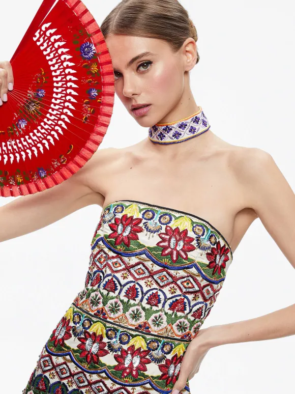 Georgie Choker Strapless Gown | Alice and Olivia Sale