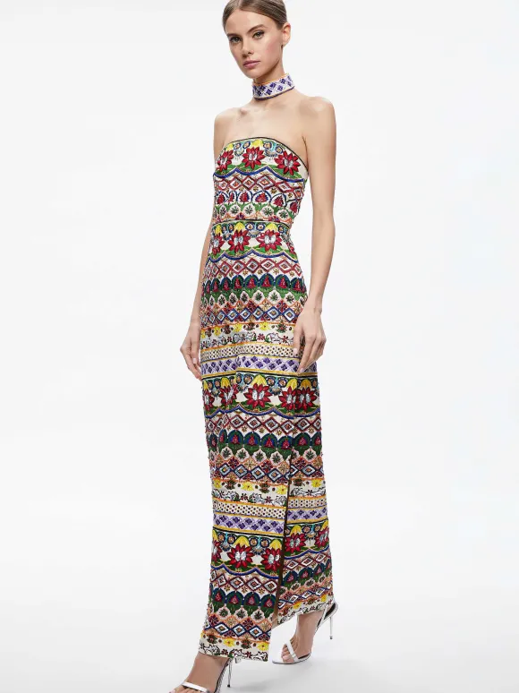 Georgie Choker Strapless Gown | Alice and Olivia Sale