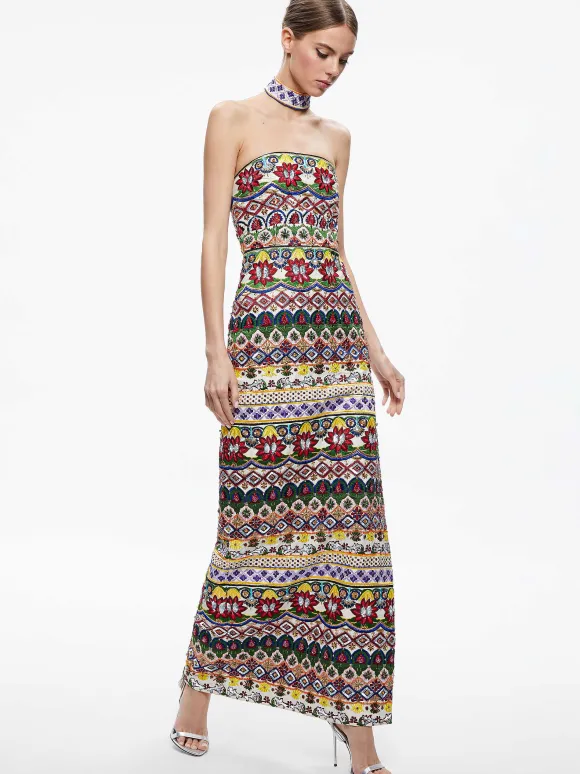 Georgie Choker Strapless Gown | Alice and Olivia Sale