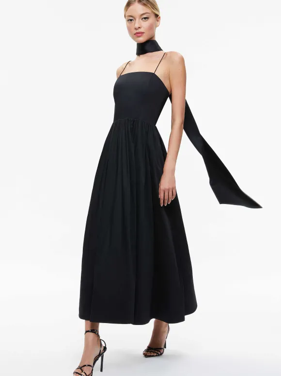 Glynis Spaghetti Strap Scarf Midi Dress | Alice and Olivia Cheap