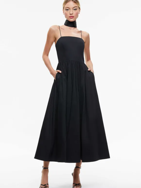 Glynis Spaghetti Strap Scarf Midi Dress | Alice and Olivia Cheap