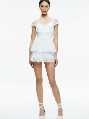 Gracie Ruffle Romper | Alice and Olivia Discount