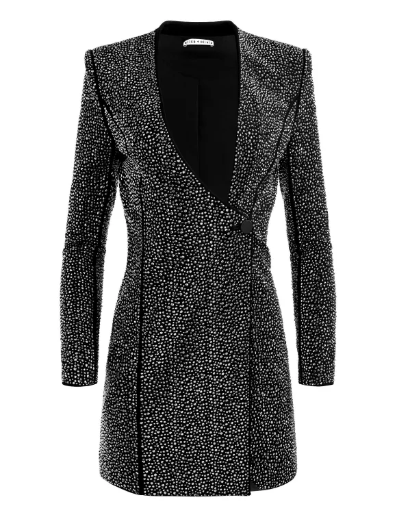 Guenda Embellished Curved Neckline Blazer Dress | Alice and Olivia Clearance