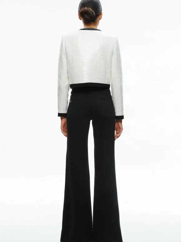 Gwyneth Embellished Cropped Bow Jacket | Alice and Olivia Online