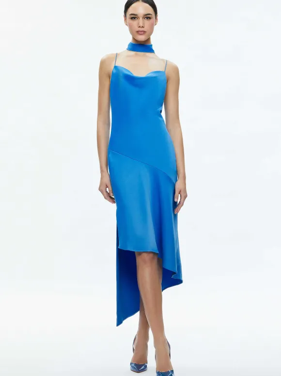 Harmony Asymmetrical Slip Scarf Dress | Alice and Olivia Sale