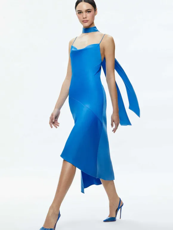 Harmony Asymmetrical Slip Scarf Dress | Alice and Olivia Sale