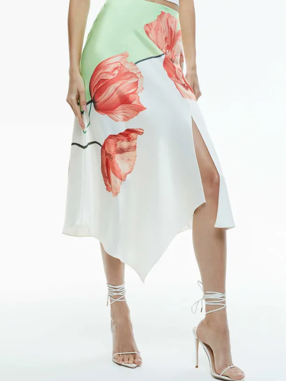 Harmony Drapey Slit Asymmetric Skirt | Alice and Olivia Cheap