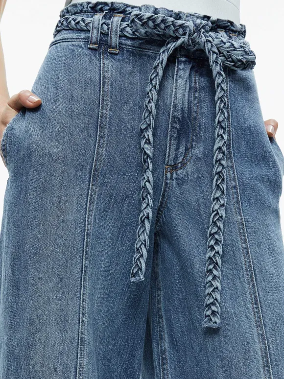 Harriet Wide Leg High Rise Paperbag Jean | Alice and Olivia Cheap