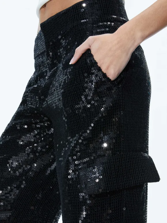 Hayes Sequin Cargo Pant | Alice and Olivia Shop
