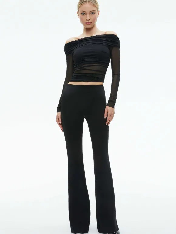 Isadola Over The Shoulder Ruched Long Sleeve Top | Alice and Olivia Cheap