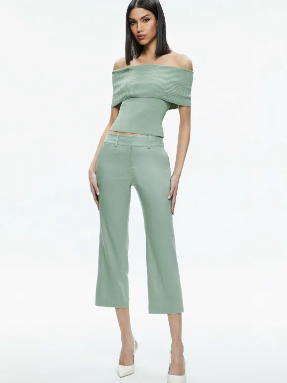 Janis Low Rise Cropped Flare Pant | Alice and Olivia Store