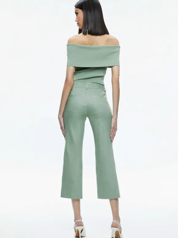 Janis Low Rise Cropped Flare Pant | Alice and Olivia Store