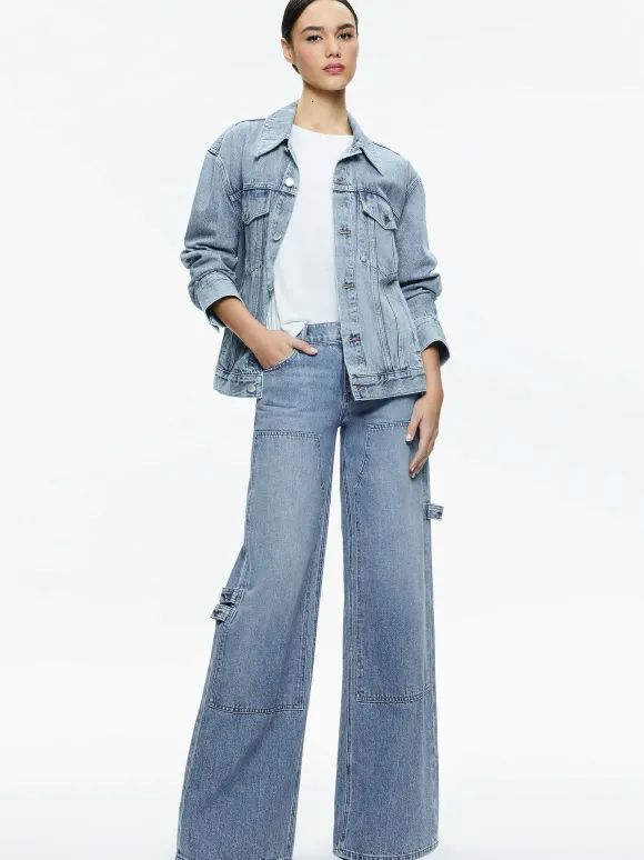 Jeff Oversized Denim Jacket | Alice and Olivia Flash Sale