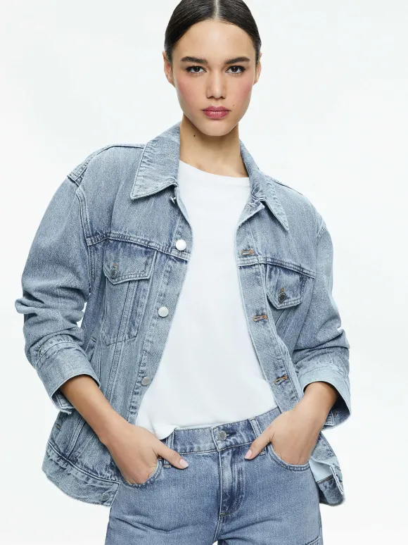 Jeff Oversized Denim Jacket | Alice and Olivia Flash Sale