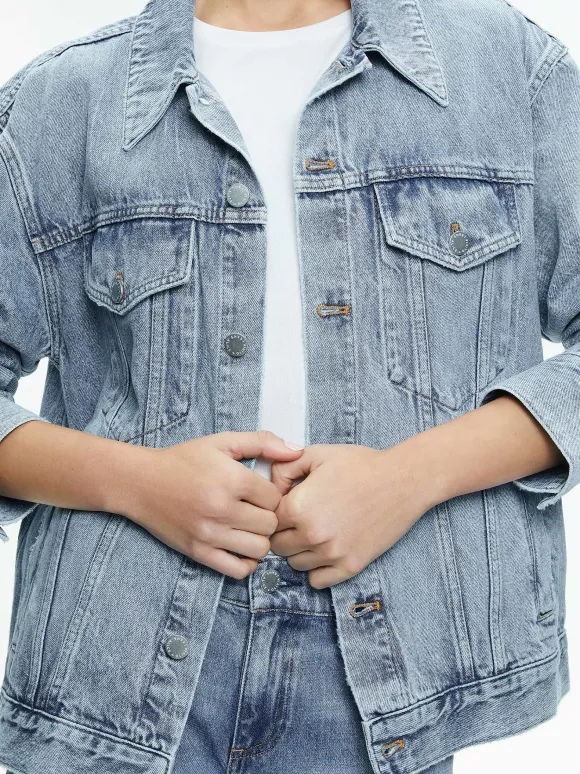 Jeff Oversized Denim Jacket | Alice and Olivia Flash Sale