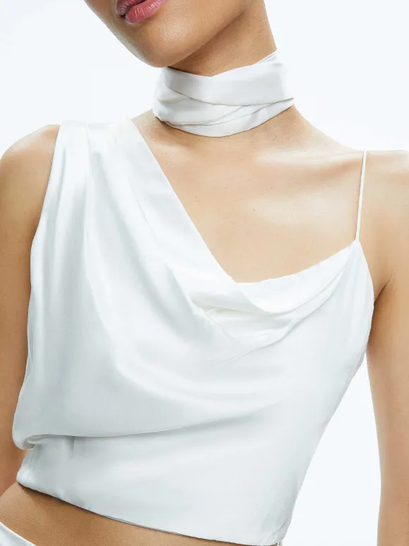 Jena Asymmetric Draped Scarf Top | Alice and Olivia Store