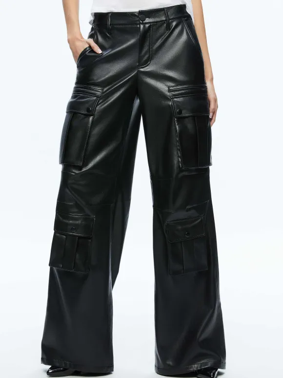 Joette Vegan Leather Cargo Pant | Alice and Olivia Fashion