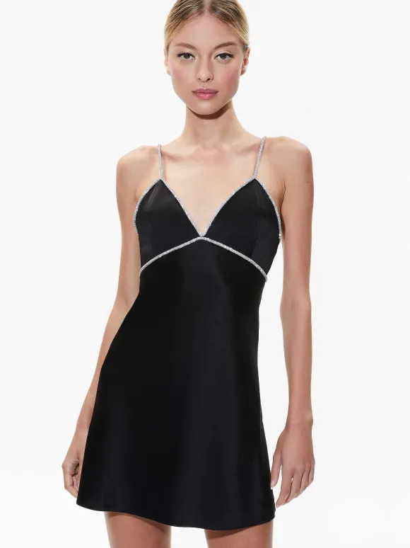 Julienne Embellished V-Neck Mini Dress | Alice and Olivia Clearance