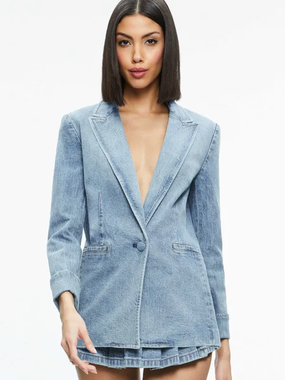Justine Rolled Cuff Blazer | Alice and Olivia Flash Sale