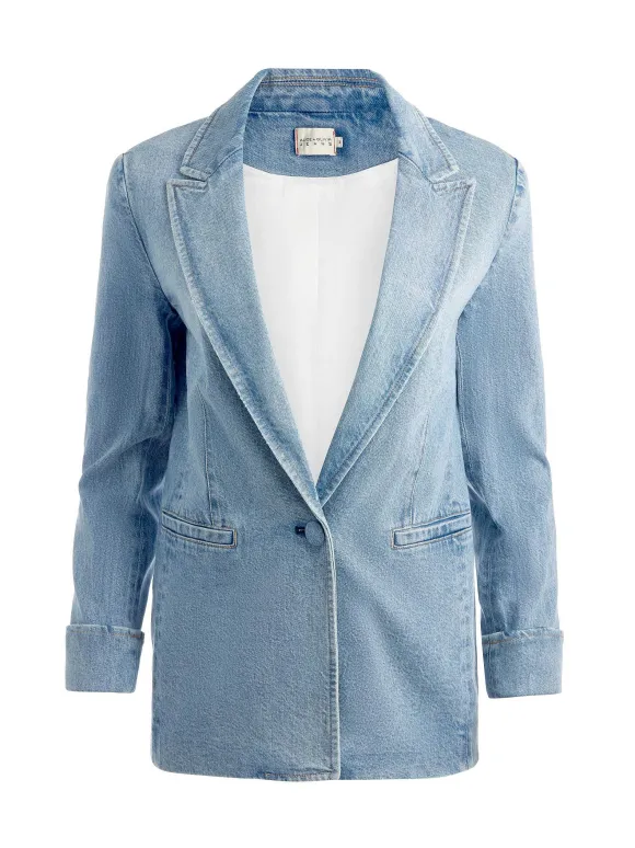 Justine Rolled Cuff Blazer + Noah Denim Pleated Skort | Alice and Olivia Hot