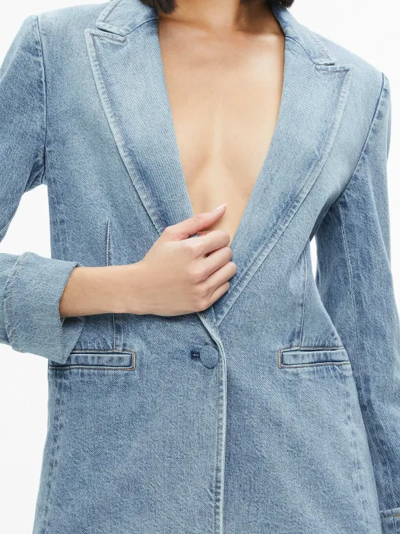 Justine Rolled Cuff Blazer + Noah Denim Pleated Skort | Alice and Olivia Hot