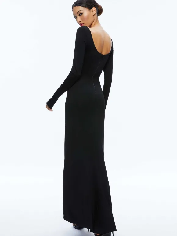 Kalena Scoop Neck Cutout Maxi Dress | Alice and Olivia Outlet