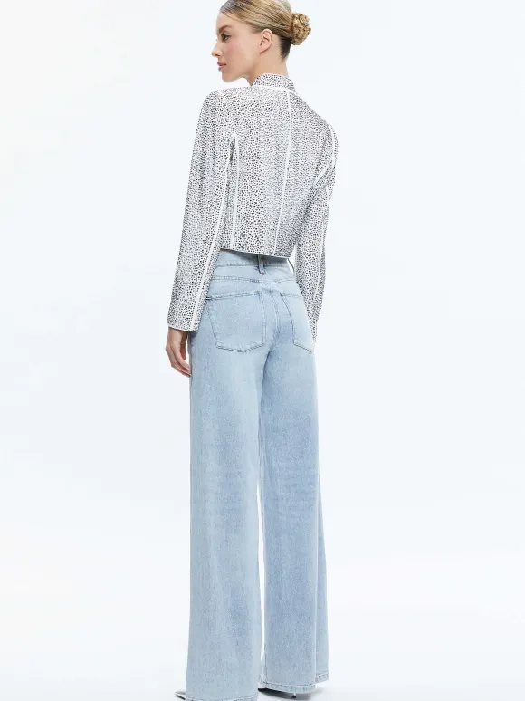 Kalia Embellished Open Front Jacket | Alice and Olivia Fashion