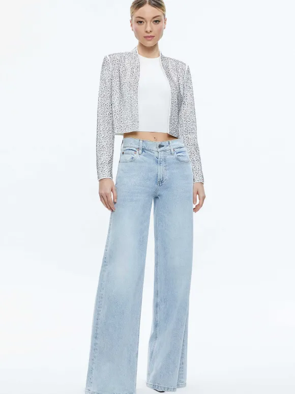Kalia Embellished Open Front Jacket | Alice and Olivia Fashion