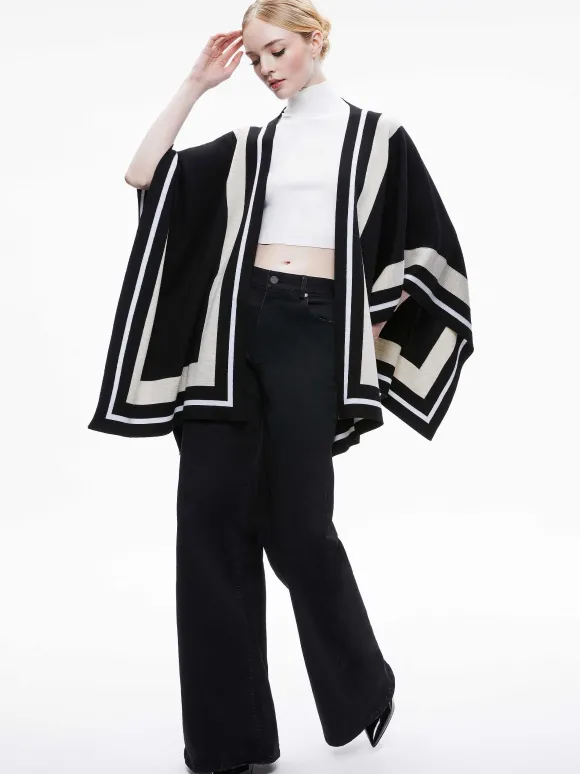 Kamala Stripe Poncho | Alice and Olivia Online