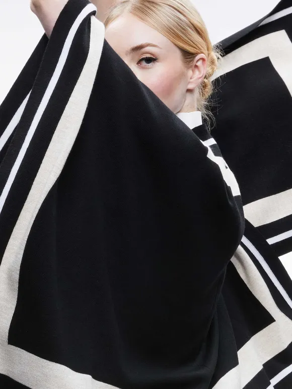 Kamala Stripe Poncho | Alice and Olivia Online