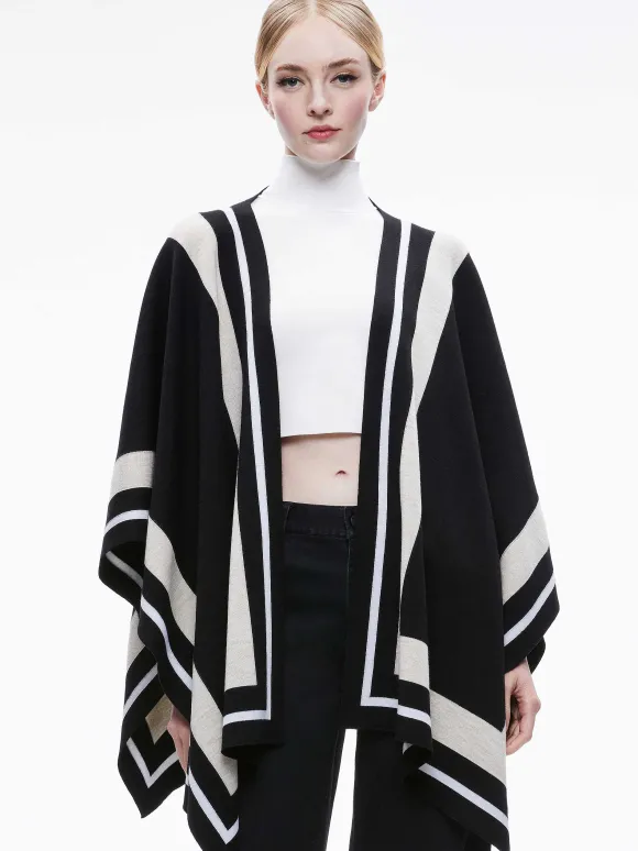 Kamala Stripe Poncho | Alice and Olivia Online