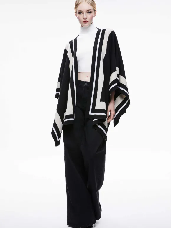 Kamala Stripe Poncho | Alice and Olivia Online